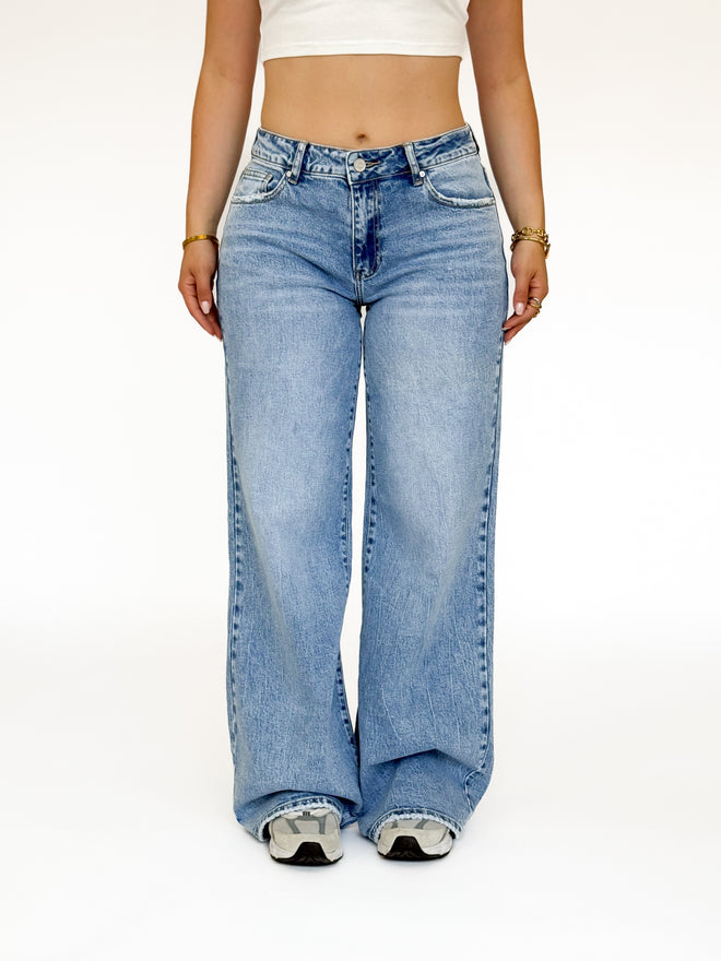 Stretch - Kay extra wide jeans light denim