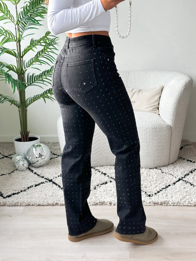 Stretch - Cindy wide jeans black