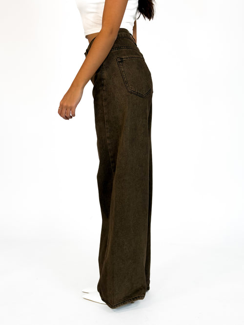 Pre-order Jessie wide jeans washed brown
