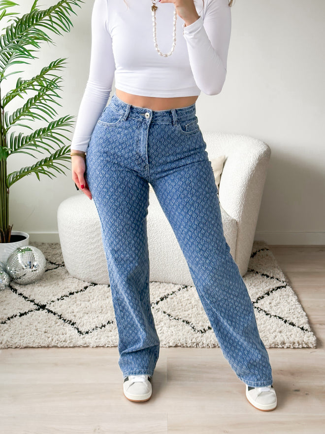 Stretch - Luna wide jeans mid denim