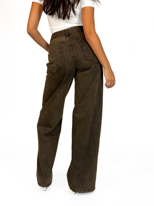 Pre-order Jessie wide jeans washed brown