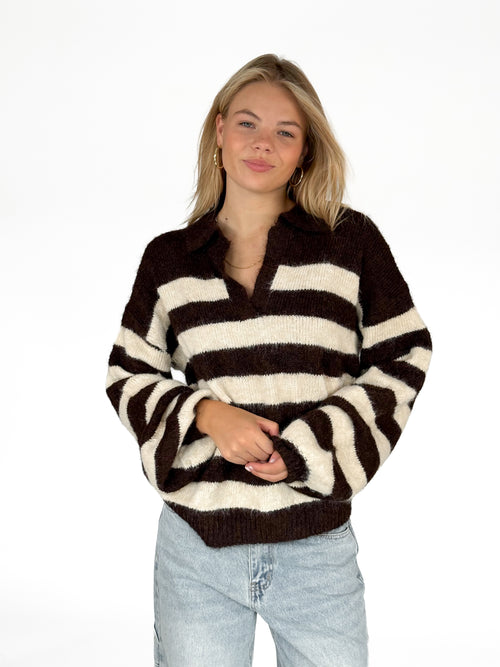 Joy knit brown-crème