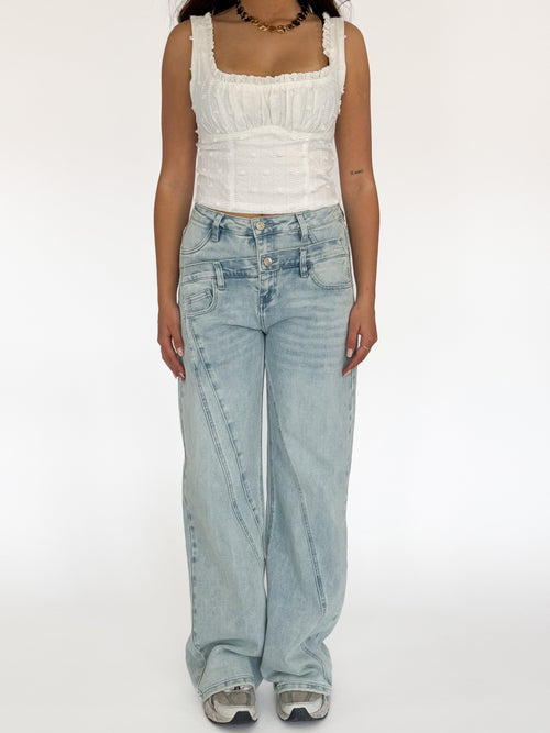 Stretch - Evi wide jeans light denim