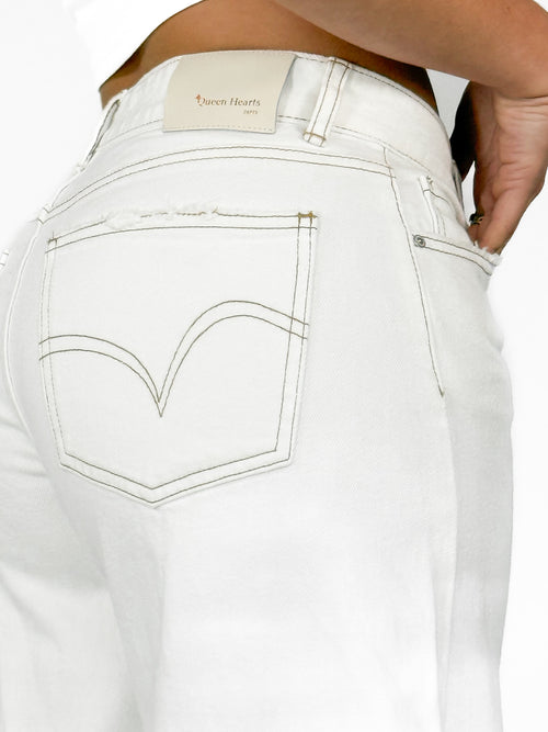 Stretch - Mimi balloon jeans off-white