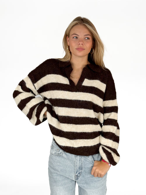 Joy knit brown-crème