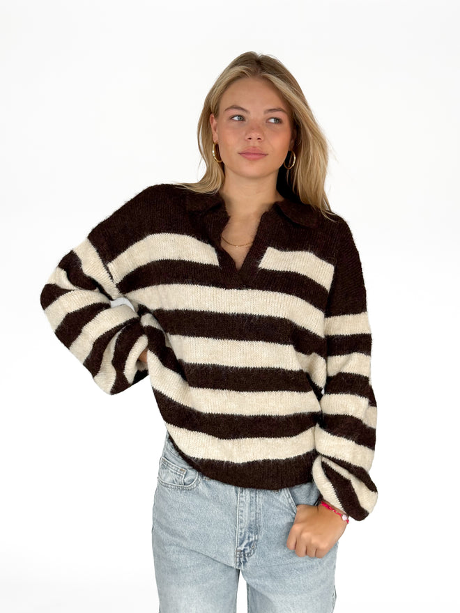 Joy knit brown-crème