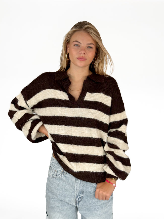 Joy knit brown-crème