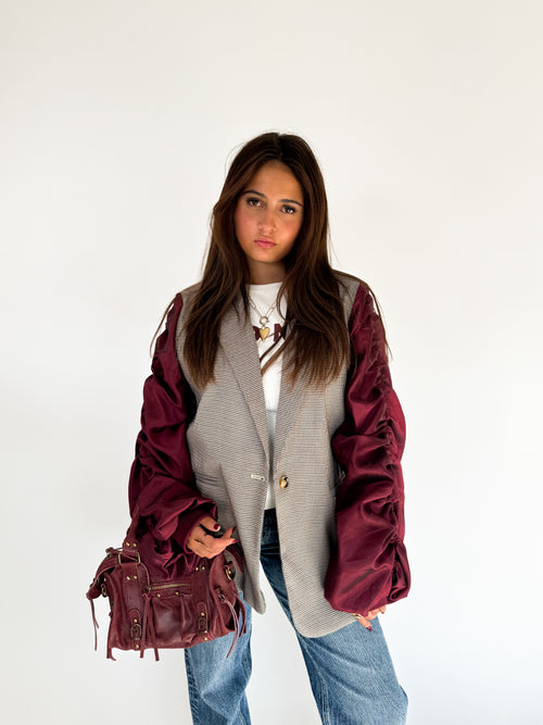 Maeve blazer taupe-bordeaux