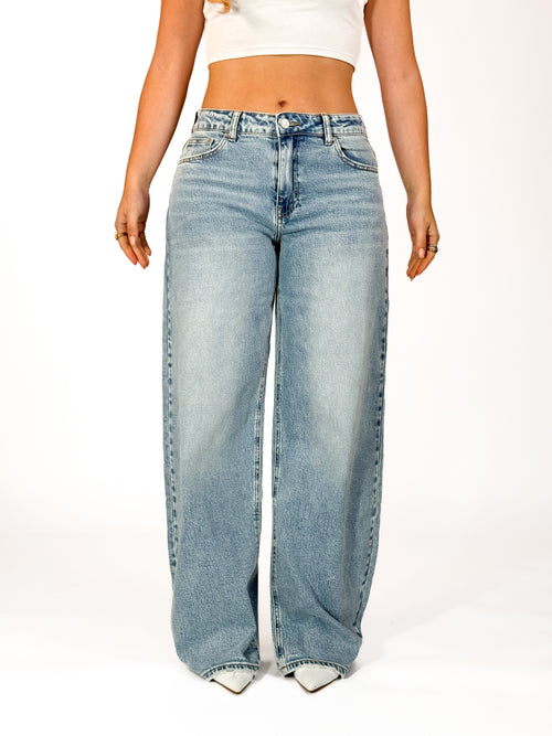 Stretch - Anna balloon jeans washed denim