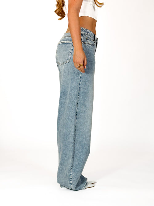 Stretch - Anna balloon jeans washed denim