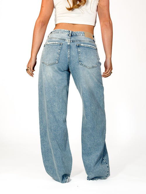 Stretch - Anna balloon jeans washed denim