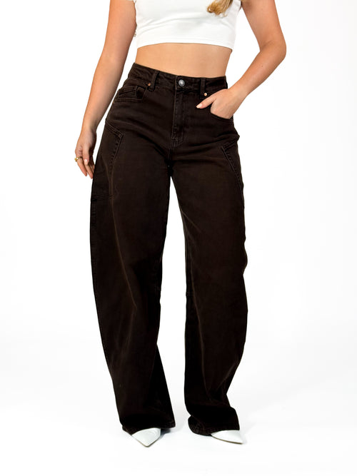 Stretch - Nikki balloon jeans brown