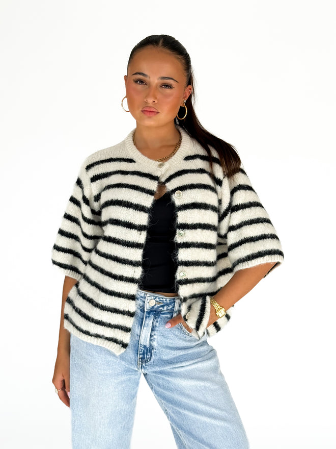 Chloe knit crème-black