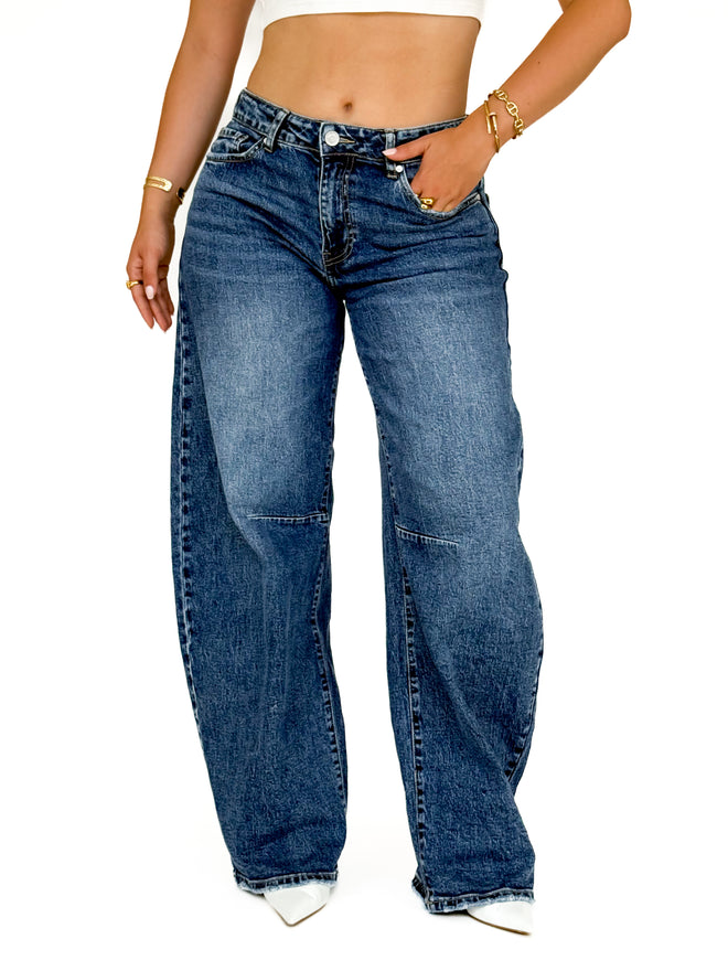 Stretch - Mimi balloon jeans dark denim