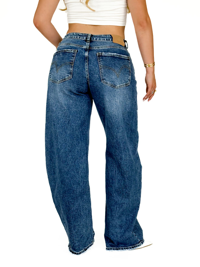Stretch - Mimi balloon jeans dark denim
