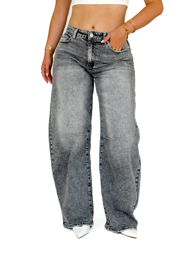 Stretch - Mimi balloon jeans grey