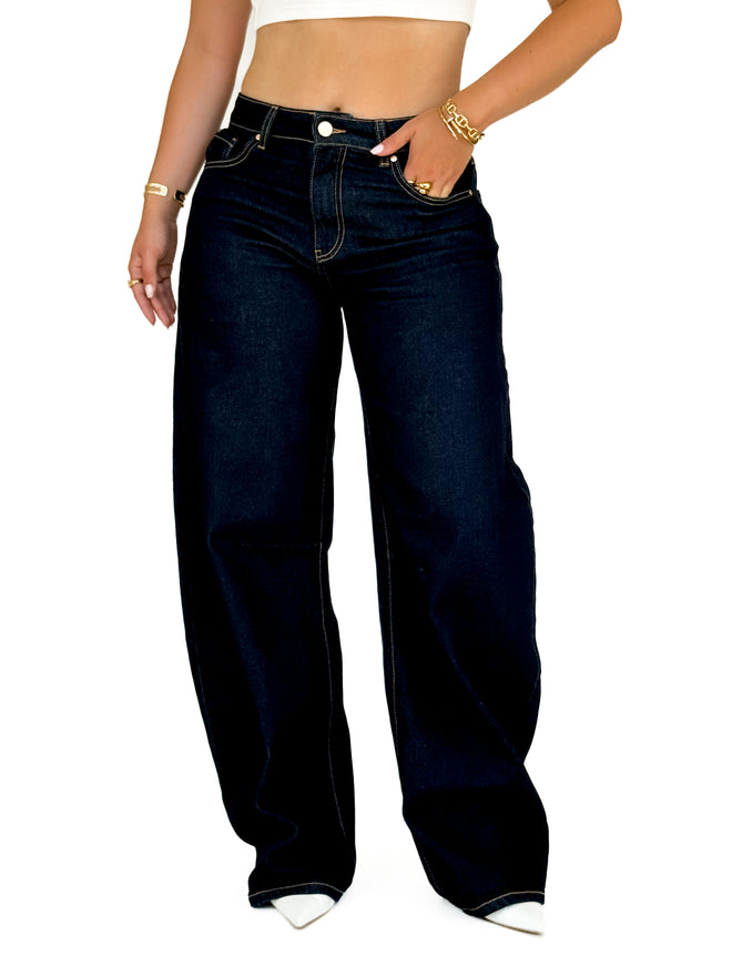 Stretch - Mimi balloon jeans navy blue