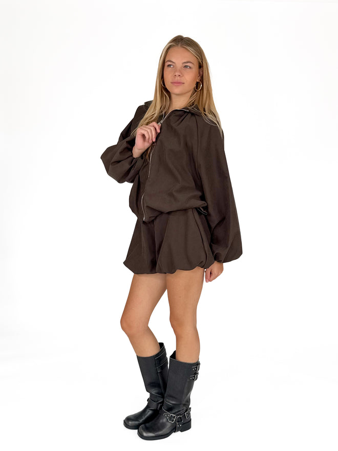 Gaby balloon skort brown