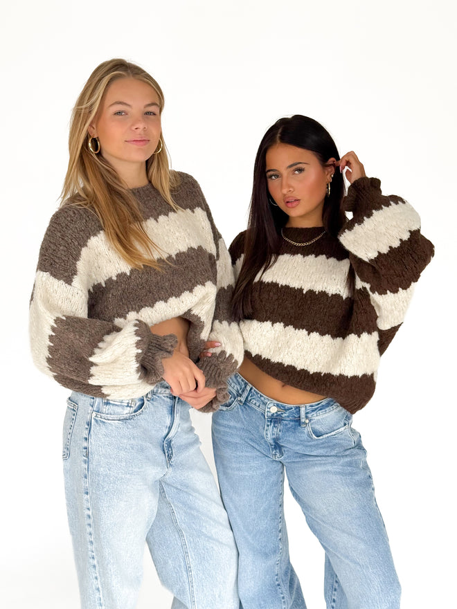 Dana knit brown-crème