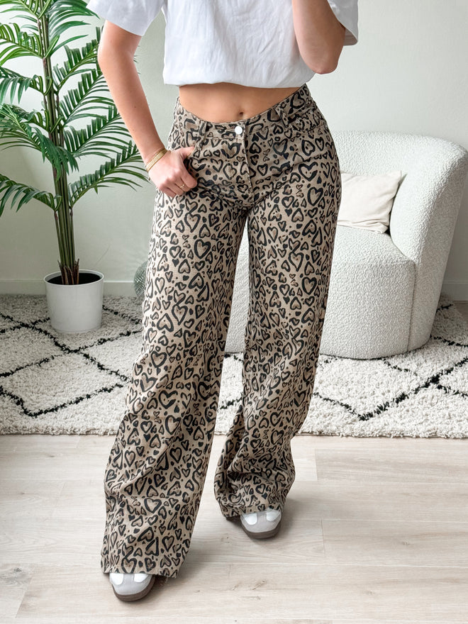 Tall - Vivian extra wide jeans leopard