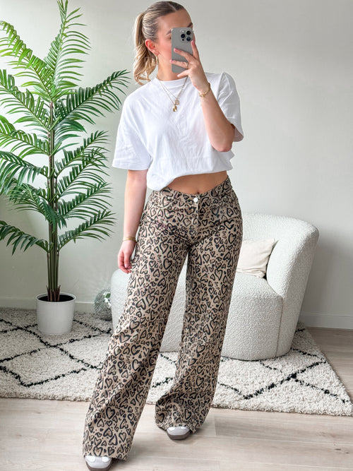 Tall - Vivian extra wide jeans leopard