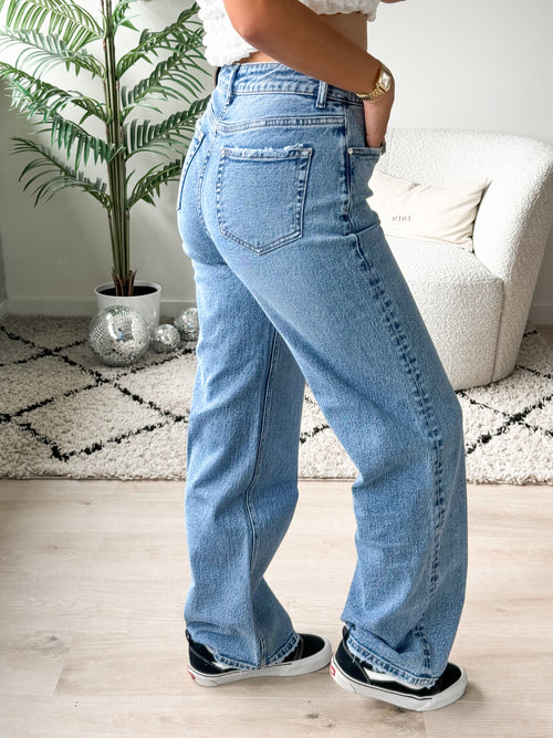 Stretch - Ayla wide jeans blue denim