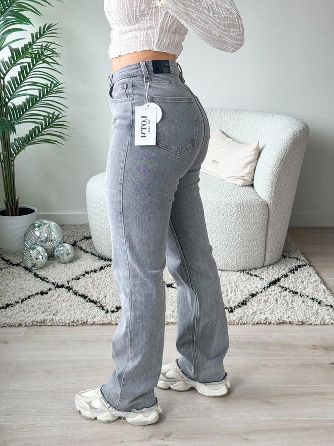Stretch - Julia straight jeans light grey