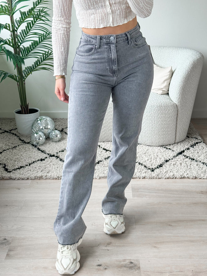 Stretch - Julia straight jeans light grey