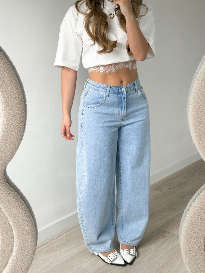 Stretch - Dana balloon jeans light denim