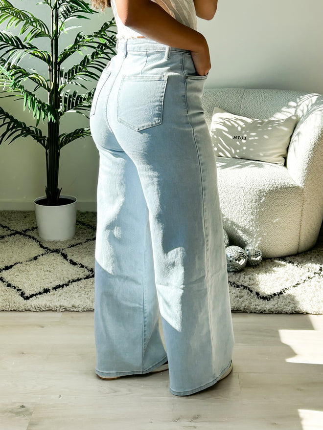 Stretch - Kelly wide jeans light denim
