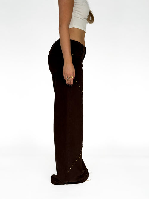 Stretch - Fien extra wide jeans brown