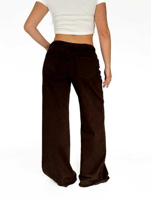 Stretch - Fien extra wide jeans brown