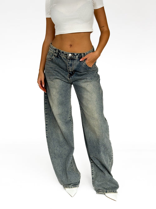 Olivia balloon jeans washed denim