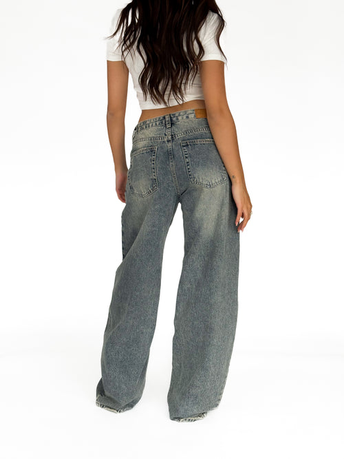 Olivia balloon jeans washed denim