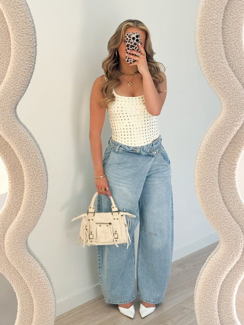 Stretch - Mina balloon jeans washed denim