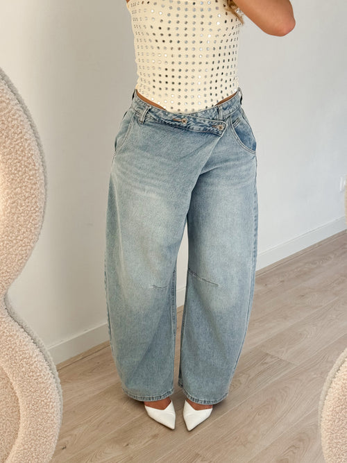 Stretch - Mina balloon jeans washed denim