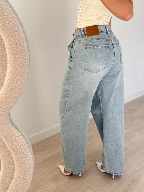 Stretch - Mina balloon jeans washed denim