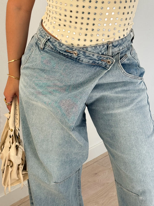 Stretch - Mina balloon jeans washed denim