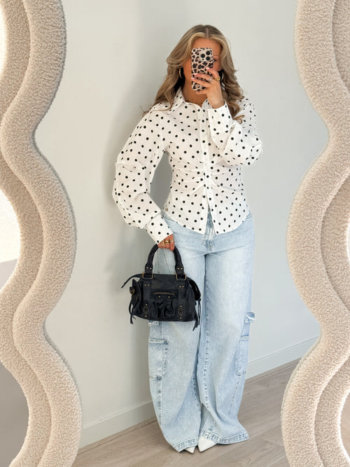 Amelie blouse white-black