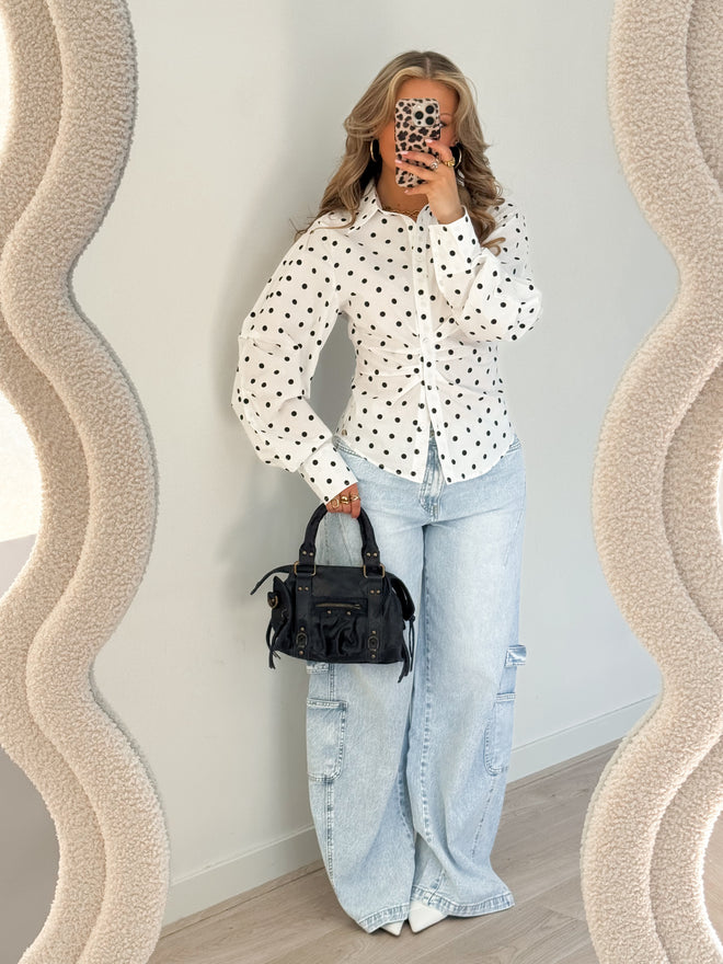 Amelie blouse white-black