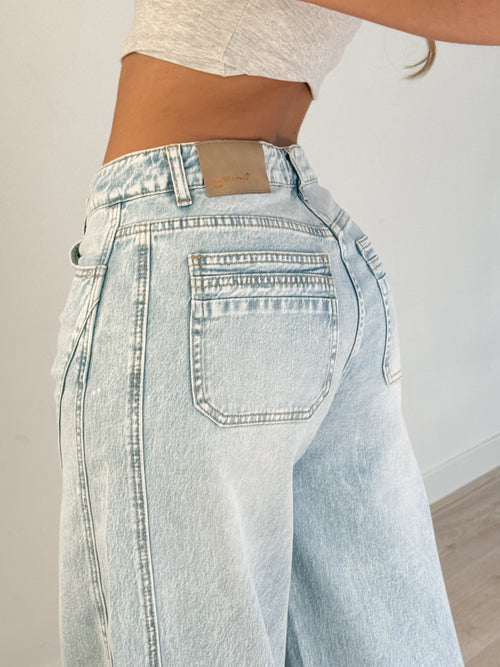 Stretch - Tess cargo jeans light denim