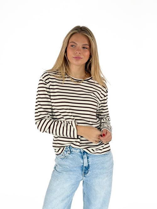 Mara top crème-brown