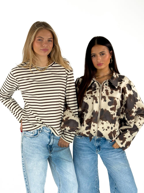 Mara top crème-brown