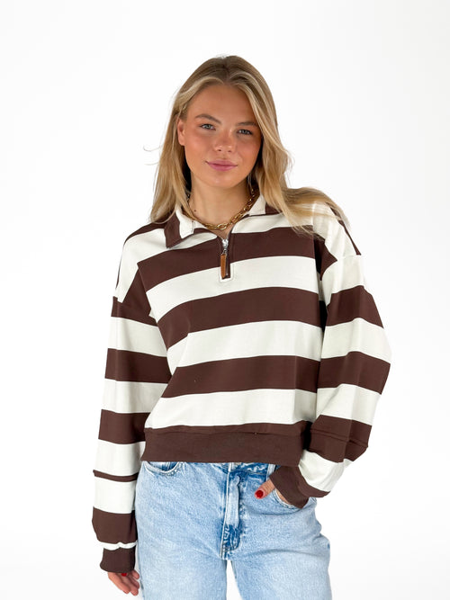 Britt sweater brown-crème