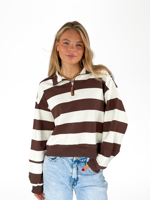 Britt sweater brown-crème