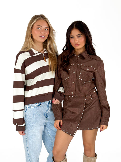 Britt sweater brown-crème