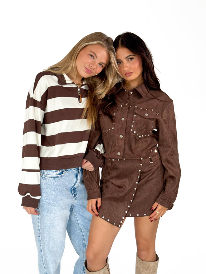 Britt sweater brown-crème