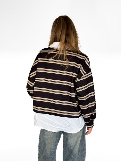 Serena polo black-beige