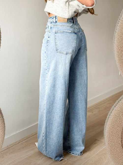 PRE-ORDER Stretch - Nika extra wide jeans mid denim