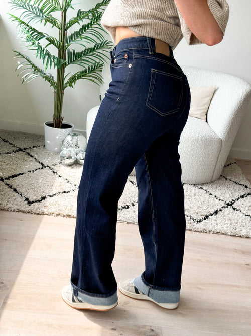 Stretch - Ayla wide jeans navy blue